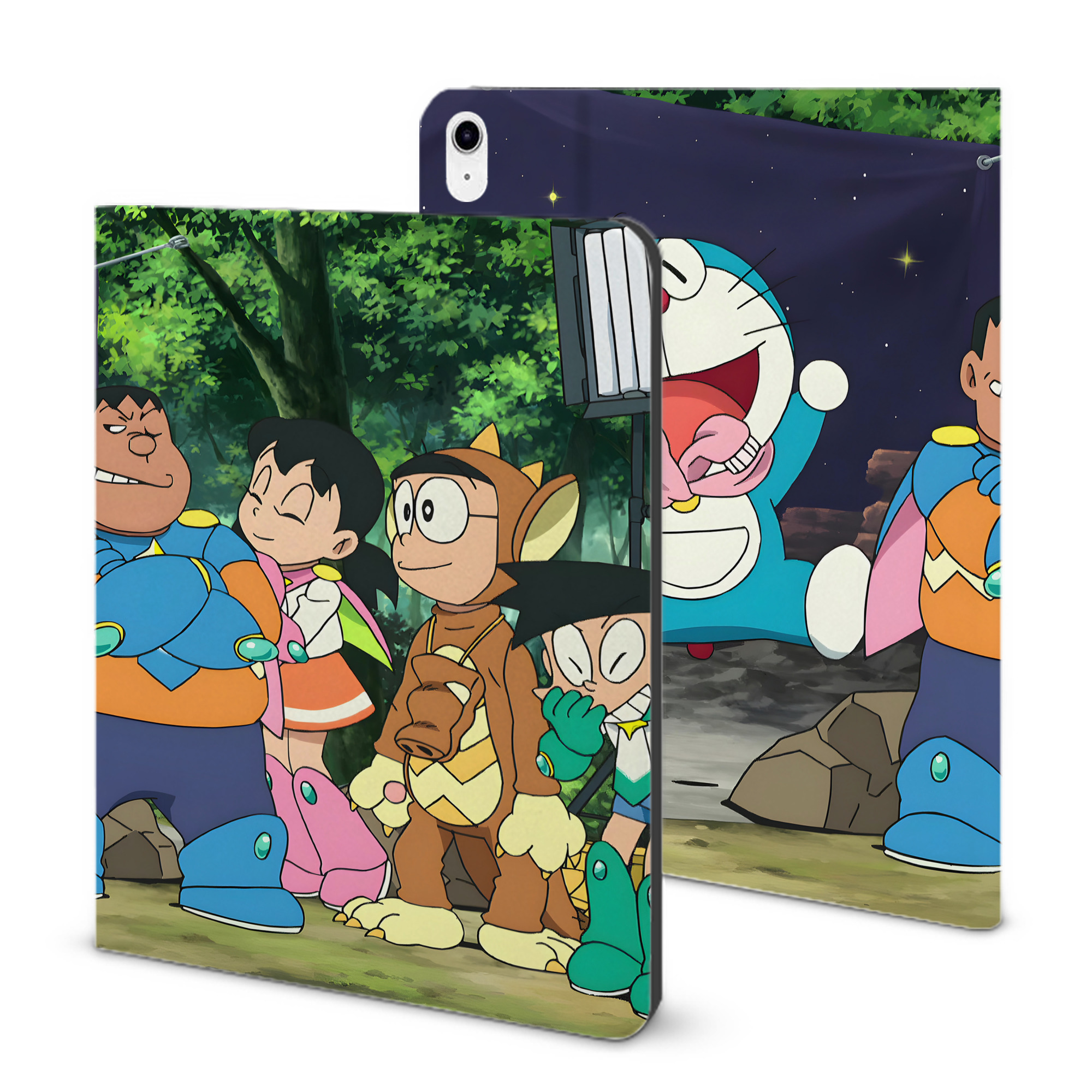 （画像用） ドラえもん Doraemon IPad ケース ブック型 PUレザー TPU 耐衝撃 軽量 薄型 ペン収納なし 全面保護 IPad 各モデル対応